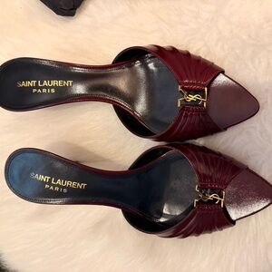 Saint Laurent Deep Burgundy Mules